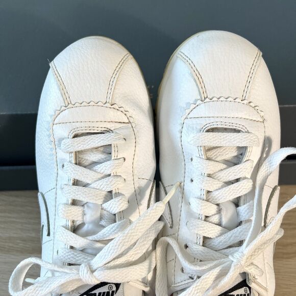 Nike Cortez Classic White Black Leather Casual Shoes 819920-110 Women's Size 7 - Picture 7 of 12